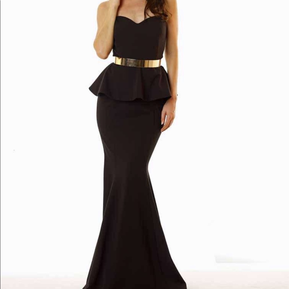 Nicole Bakti Sweetheart Peplum Gown